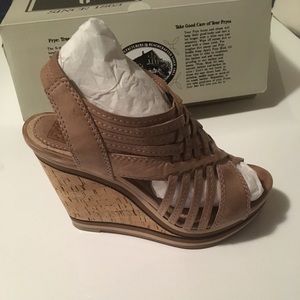 Frye leather wedge sandals